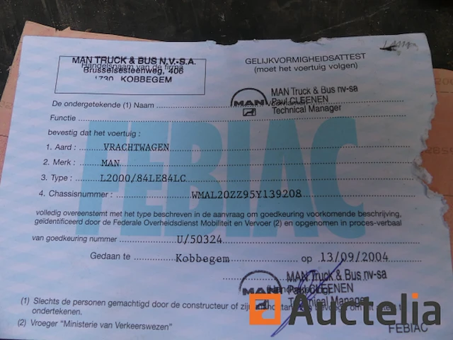 Vrachtwagen (voor onderdelen) man l2000 (2004-183.392 km) - afbeelding 11 van  21