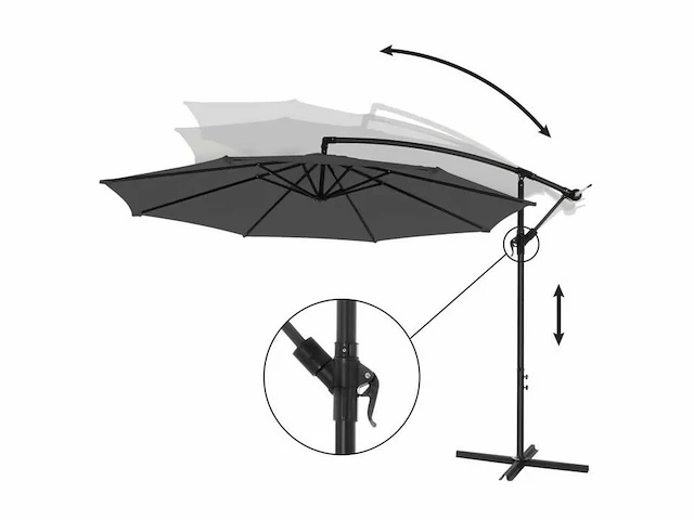 Vrijdragende outdoor tuin parasol, parasol - afbeelding 3 van  4