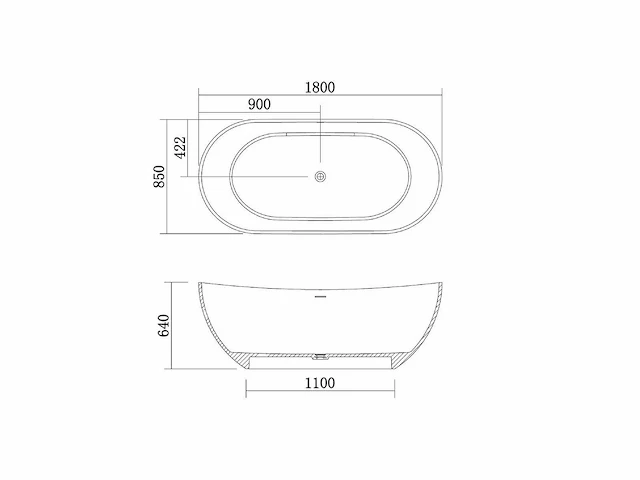 Vrijstaand bad - solid surface (2 modellen beschikbaar) - afbeelding 6 van  15