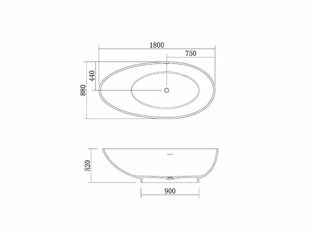 Vrijstaand bad - solid surface (2 modellen beschikbaar) - afbeelding 14 van  15