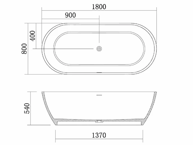 Vrijstaand bad - solid surface (beschikbaar in 2 kleuren) - kody - afbeelding 7 van  8