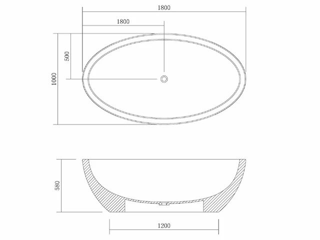 Vrijstaand bad - solid surface (beschikbaar in 3 kleuren) - afbeelding 8 van  17