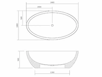 Vrijstaand bad - solid surface (beschikbaar in 3 kleuren) - afbeelding 8 van  17