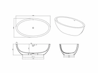 Vrijstaand bad - solid surface (beschikbaar in 3 kleuren) - afbeelding 9 van  17