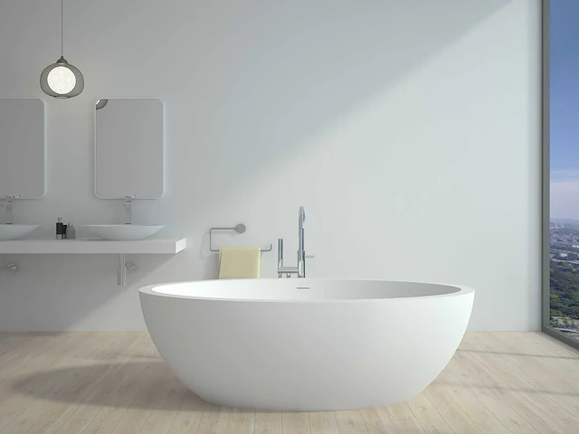 Vrijstaand bad - solid surface (beschikbaar in 3 kleuren) - afbeelding 10 van  17