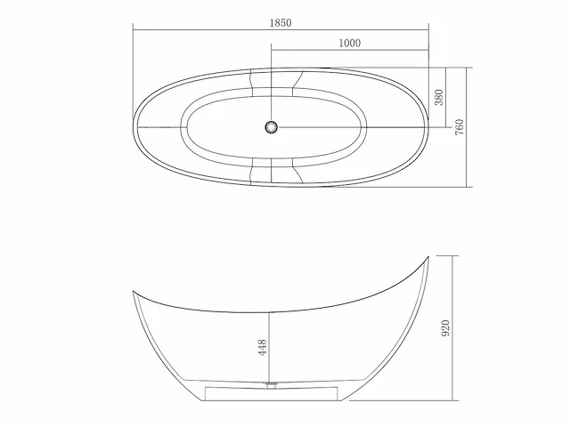 Vrijstaand design bad - solid surface - afbeelding 6 van  7