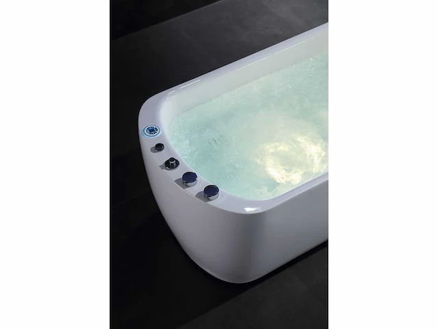 Vrijstaand design massagebad - waterval - glans wit - afbeelding 2 van  22