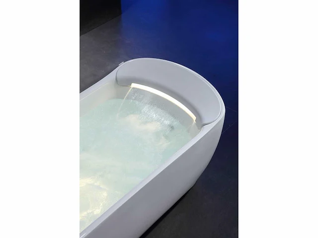 Vrijstaand design massagebad - waterval - glans wit - afbeelding 3 van  22