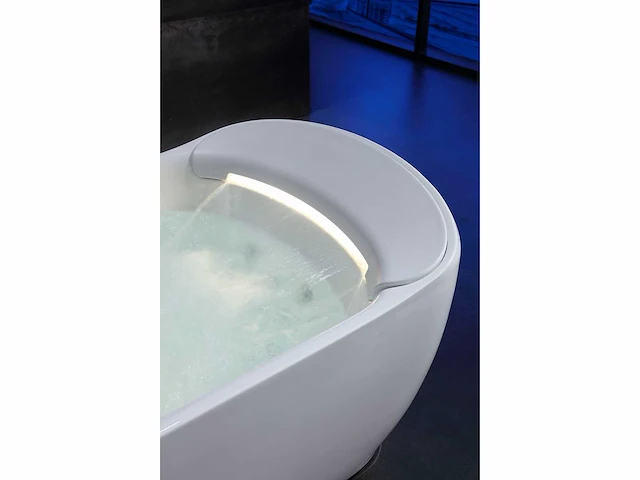 Vrijstaand design massagebad - waterval - glans wit - afbeelding 4 van  22