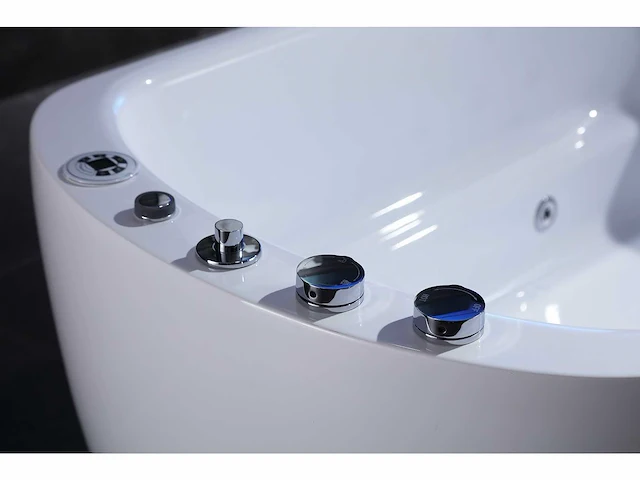 Vrijstaand design massagebad - waterval - glans wit - afbeelding 7 van  22
