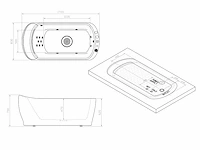 Vrijstaand design massagebad - waterval - glans wit - afbeelding 14 van  22