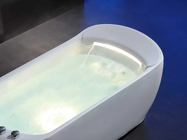 Vrijstaand design massagebad - waterval - glans wit - afbeelding 21 van  22
