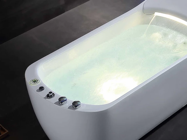Vrijstaand design massagebad - waterval - glans wit - afbeelding 22 van  22