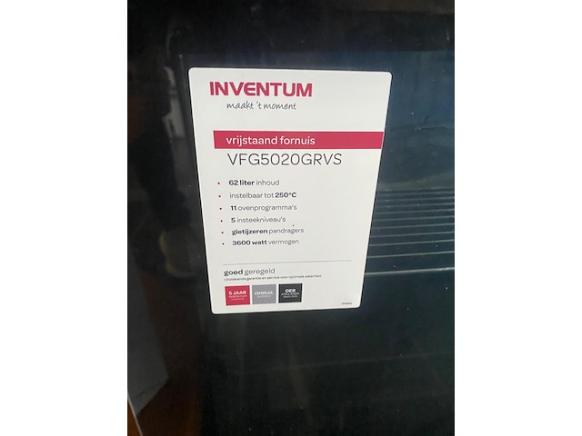 Vrijstaand fornuis - inventum - elektrische oven - 4 kookzones - afbeelding 7 van  7