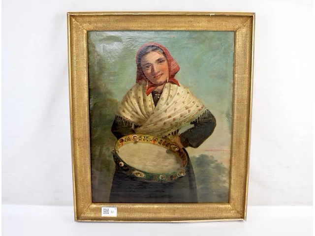 Vrouw met tamboerijn - afbeelding 1 van  5