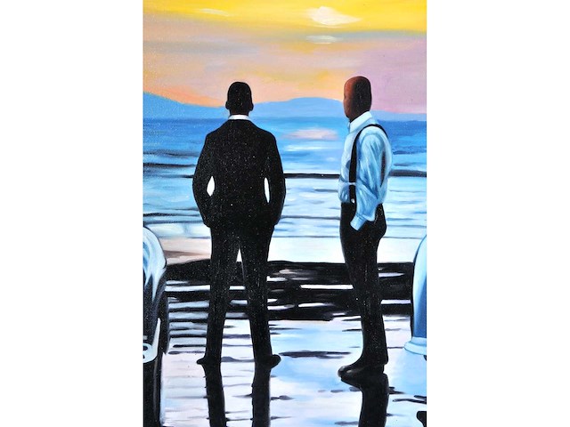 V.turban – la discussion - olie op doek - 100x100 cm - afbeelding 13 van  13