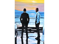 V.turban – la discussion - olie op doek - 100x100 cm - afbeelding 13 van  13