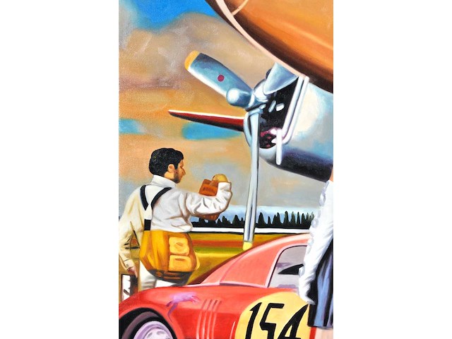 V.turban – l’elégante au chapeau - olie op doek - 120x90 cm - afbeelding 2 van  14