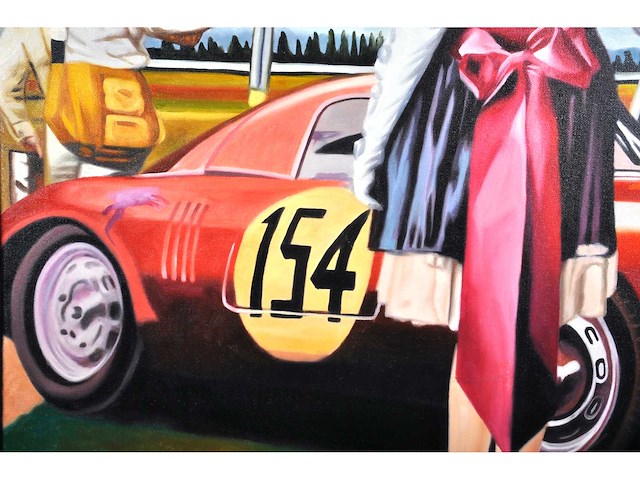 V.turban – l’elégante au chapeau - olie op doek - 120x90 cm - afbeelding 3 van  14