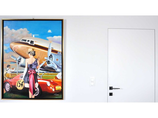 V.turban – l’elégante au chapeau - olie op doek - 120x90 cm - afbeelding 5 van  14