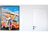 V.turban – l’elégante au chapeau - olie op doek - 120x90 cm - afbeelding 5 van  14