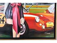 V.turban – l’elégante au chapeau - olie op doek - 120x90 cm - afbeelding 8 van  14