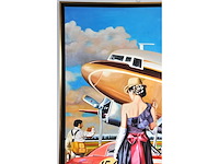 V.turban – l’elégante au chapeau - olie op doek - 120x90 cm - afbeelding 12 van  14