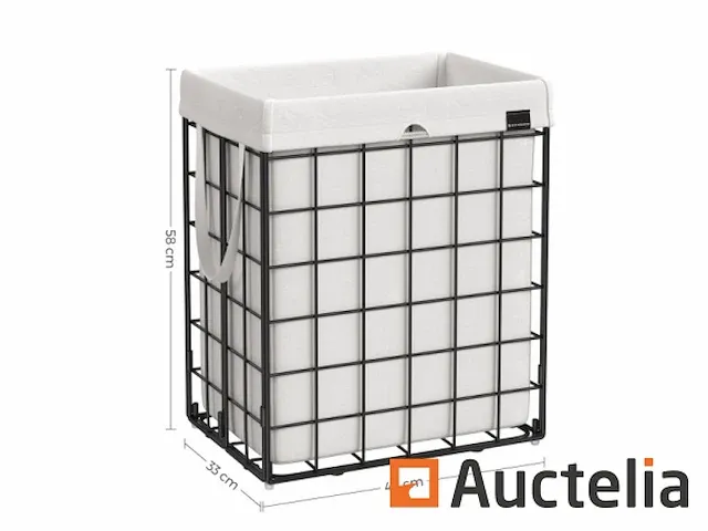 Vuile wasmand 90l, opvouwbare mand, bak, uitneembare tas - afbeelding 3 van  4