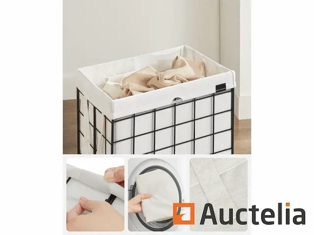 Vuile wasmand 90l, opvouwbare mand, bak, uitneembare tas - afbeelding 4 van  4