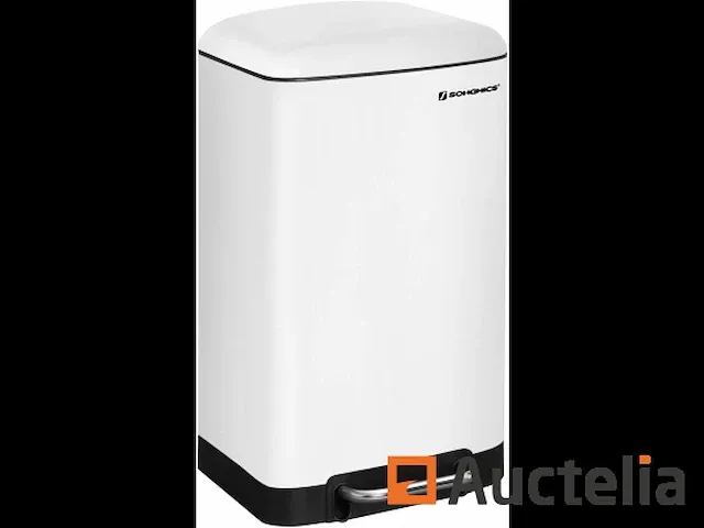 Vuilnisbakken 30 liter, met stalen pedaal - wit - afbeelding 8 van  9