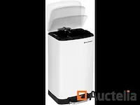 Vuilnisbakken 30 liter, met stalen pedaal - wit - afbeelding 9 van  9