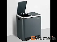 Vuilnisbakken metaal 30l, vuilnisbakken dubbel compartiment 2x15l - afbeelding 1 van  7