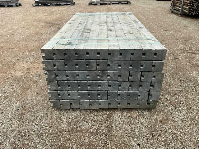 Vuren geïmpregneerde eindpaal 9x9cm 195cm tuinpalen (66x) - afbeelding 2 van  4