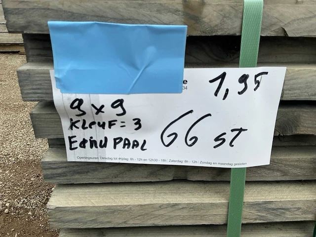 Vuren geïmpregneerde eindpaal 9x9cm 195cm tuinpalen (66x) - afbeelding 4 van  4