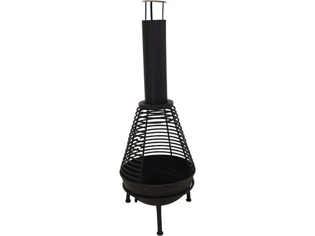 Vuurkorf met schoorsteen - dia 42 cm - hoogte 117 cm. - afbeelding 1 van  2