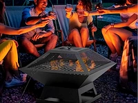 Vuurschaal met vonkenscherm, grill