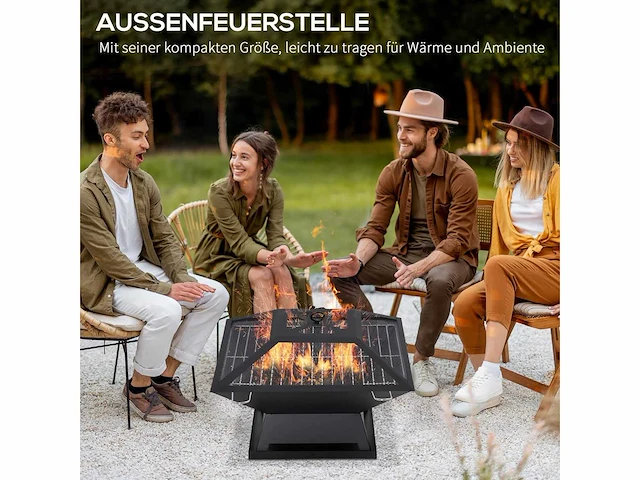 Vuurschaal met vonkenscherm, grill - afbeelding 4 van  6