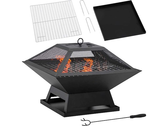 Vuurschaal met vonkenscherm, grill - afbeelding 2 van  6