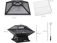 Vuurschaal met vonkenscherm, grill - afbeelding 3 van  6
