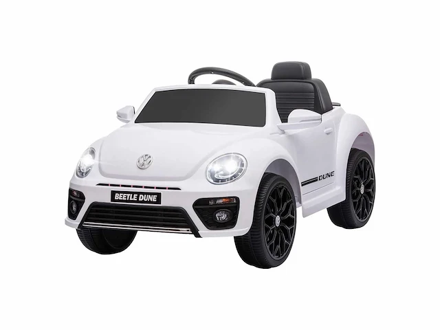 Vw kever elektrische kinderauto, 3-5km/u, met afstandsbediening en muziek, wit - afbeelding 1 van  5