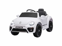 Vw kever elektrische kinderauto, 3-5km/u, met afstandsbediening en muziek, wit - afbeelding 1 van  5