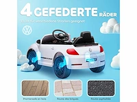 Vw kever elektrische kinderauto, 3-5km/u, met afstandsbediening en muziek, wit - afbeelding 3 van  5