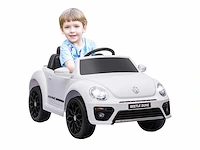 Vw kever elektrische kinderauto, 3-5km/u, met afstandsbediening en muziek, wit - afbeelding 5 van  5