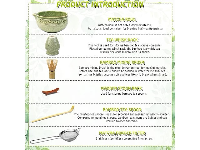 Vzxzxe matcha 6-delige set theeset - afbeelding 5 van  5