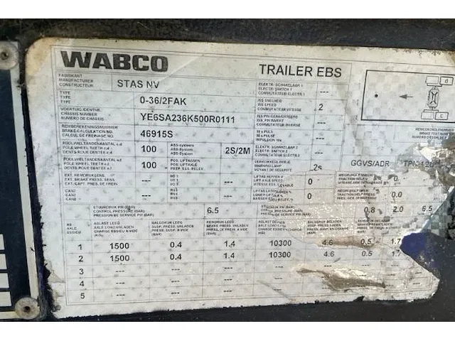 Wabco trailer stas type 0-36/2fak - afbeelding 3 van  12