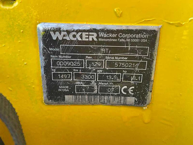 Wacker neuson - rt 82 - asfalteermachine - 2007 - afbeelding 10 van  11