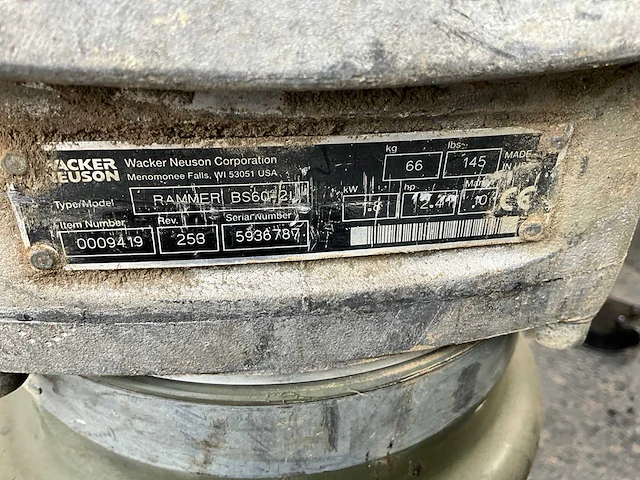 Wacker neuson be60 2i trilstamper - afbeelding 4 van  4