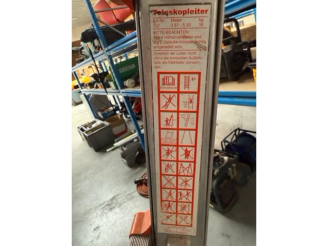 Wakü telescoopladder 4x5 - afbeelding 2 van  3