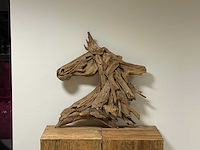 Wall decoratie in teak paardenkop h70cm - afbeelding 1 van  1