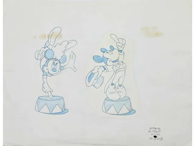 Walt disney studio, 1992 tekening, mickey en minnie - afbeelding 1 van  4